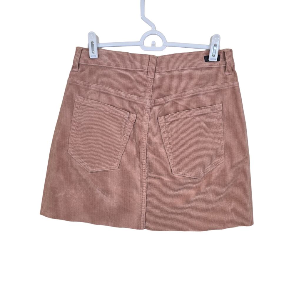 Women's Sneak Peek Dusty Rose Corduroy Mini Skirt Raw Hem | Size Medium - Picture 3 of 11